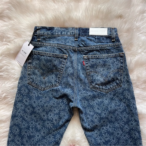 New! Rare RE/DONE x Levi's Collection 70s Floral High Waist Straight Jeans - Picture 7 of 8